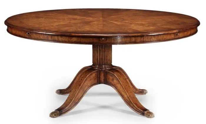 Extending Round Dining Table Monarch with Cabinet for Leaves 167-228cm
