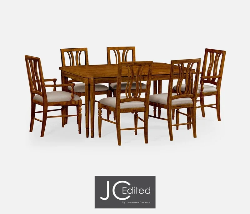 Extending Dining Table Rustic - Country Walnut