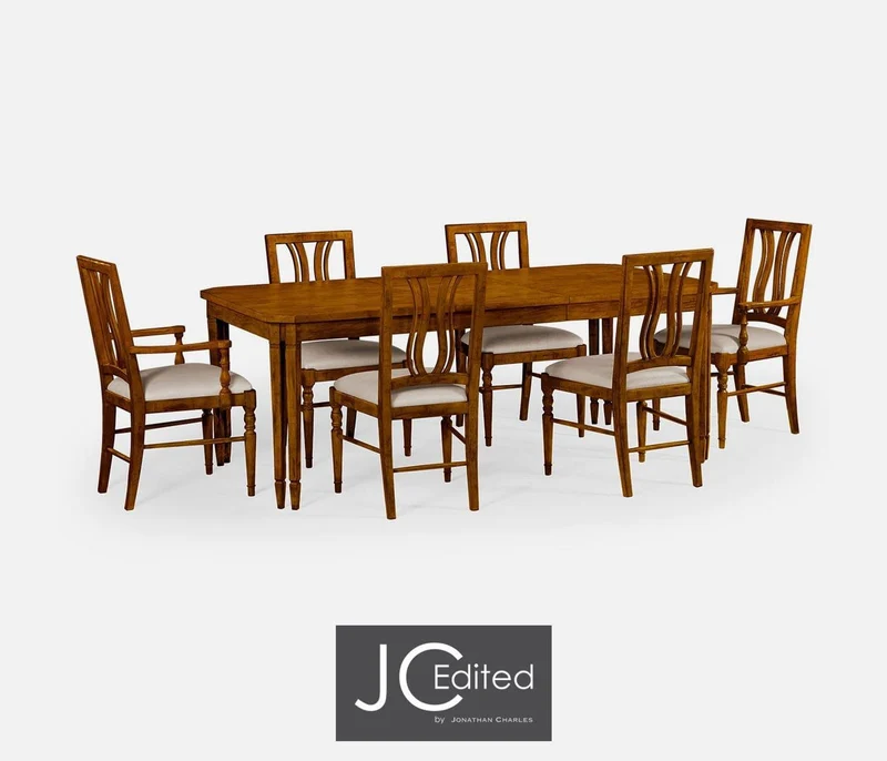 Extending Dining Table Rustic - Country Walnut