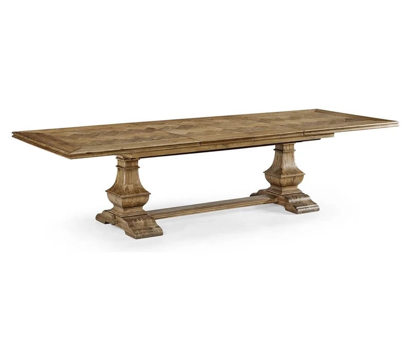 Extending Dining Table Parquet - Medium Driftwood