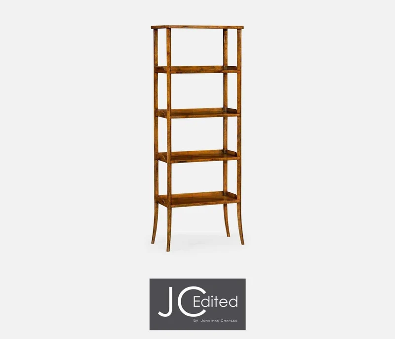 Etagere Rustic Four-Tier in Country Walnut