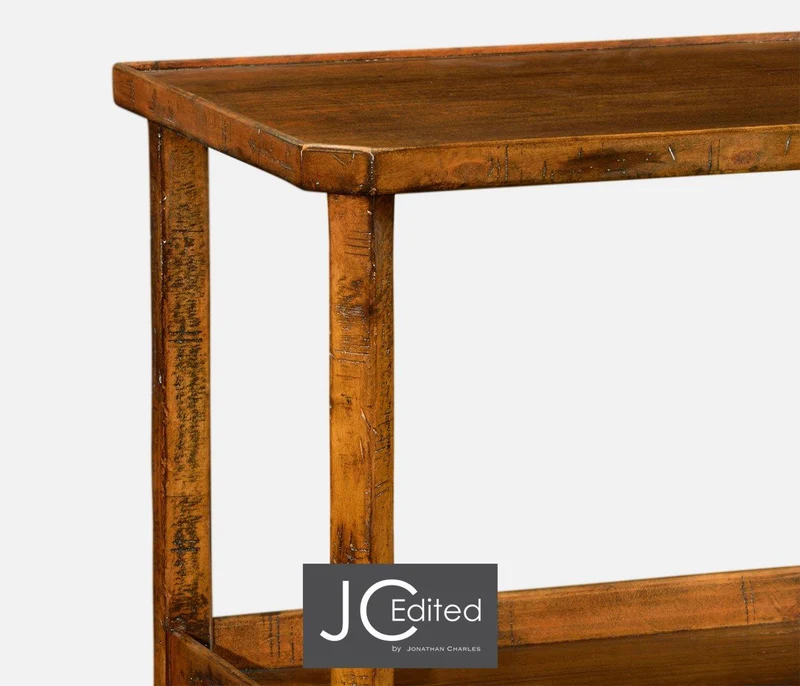 Etagere Rustic Four-Tier in Country Walnut