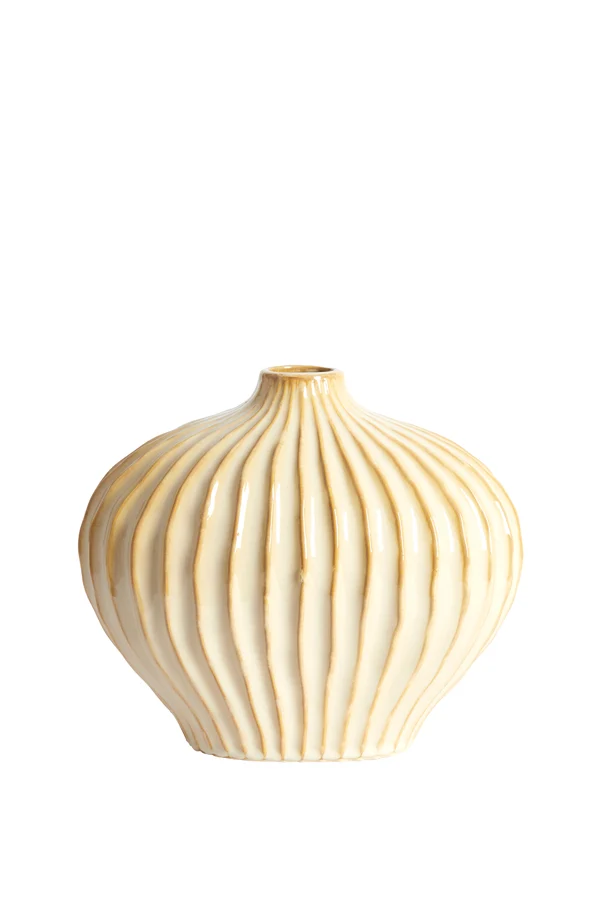 Vase deco 30x16x25 cm LORITO ceramics sand-beige