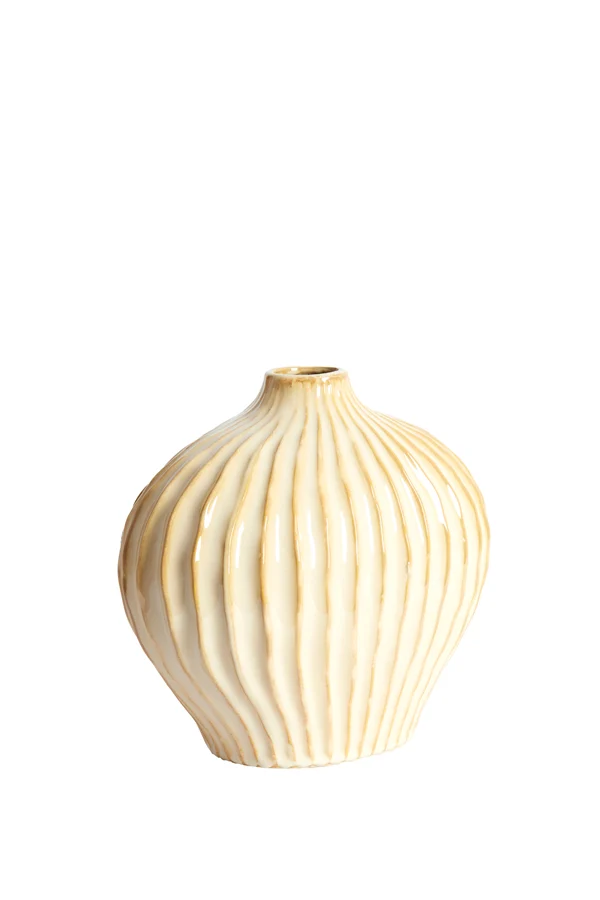 Vase deco 30x16x25 cm LORITO ceramics sand-beige