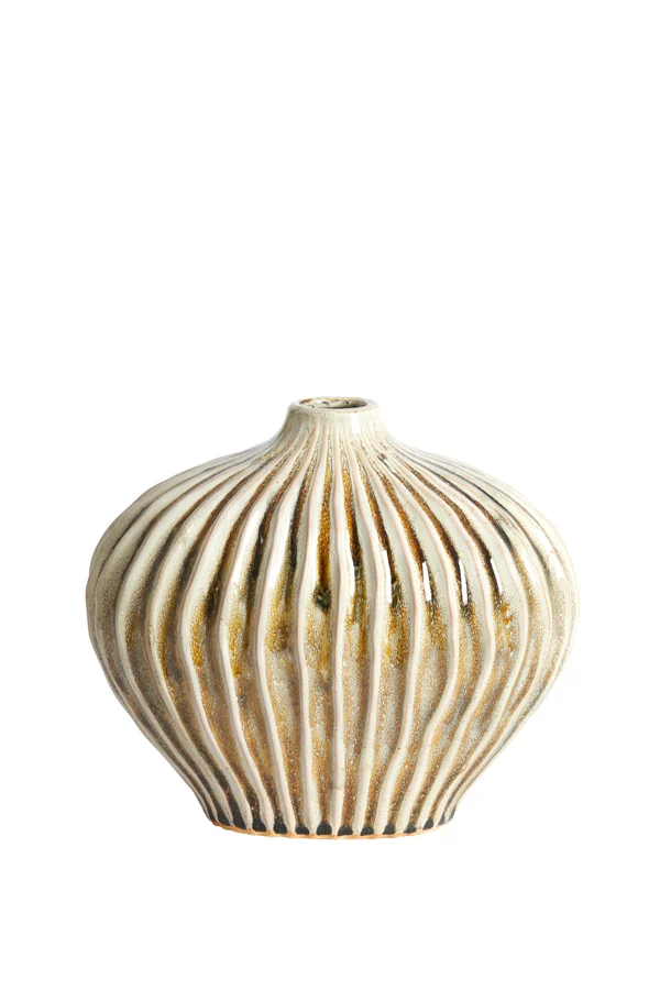 Vase deco 30x16x25 cm LORITO ceramics olive green