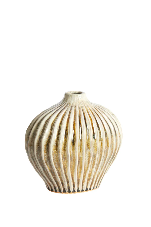 Vase deco 30x16x25 cm LORITO ceramics olive green