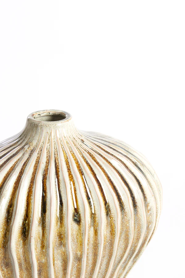 Vase deco 30x16x25 cm LORITO ceramics olive green