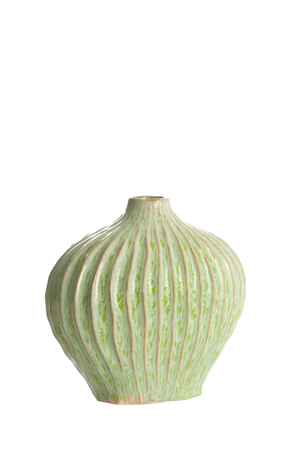 Vase deco 30x16x25 cm LORITO ceramics mint green