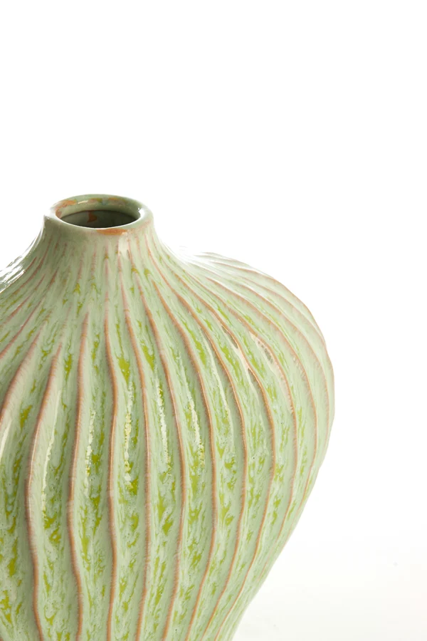 Vase deco 30x16x25 cm LORITO ceramics mint green