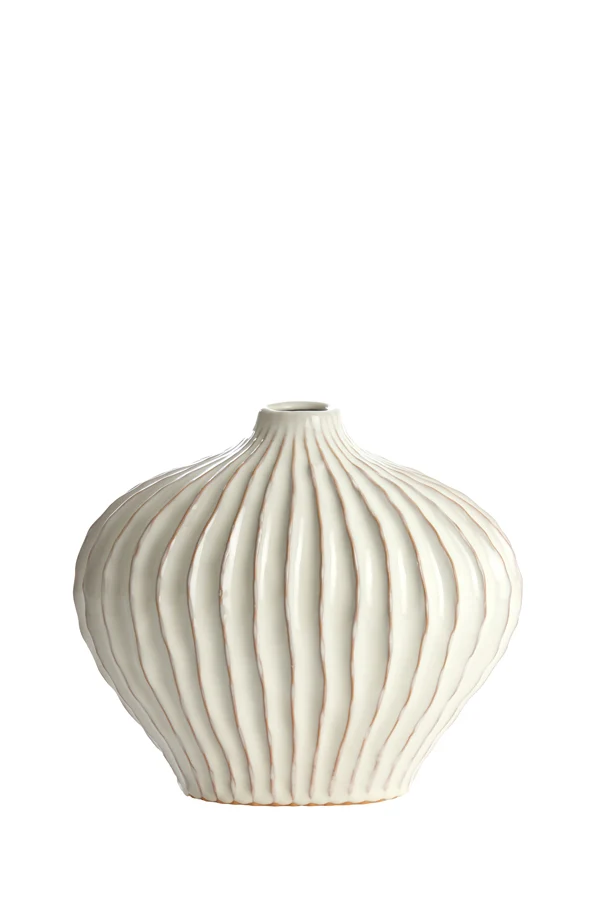 Vase deco 30x16x25 cm LORITO ceramics cream