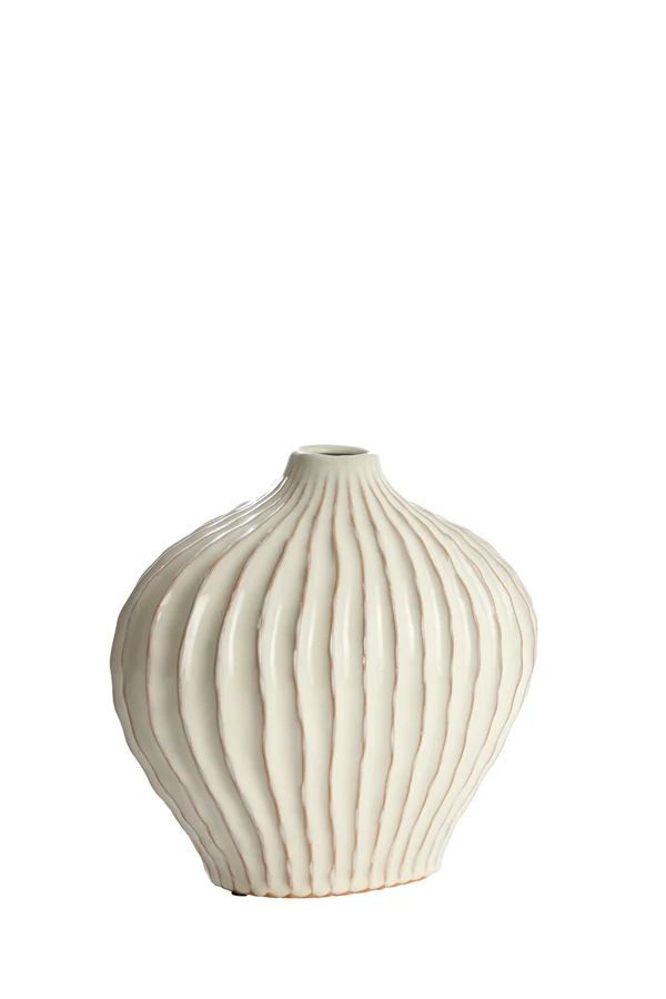 Vase deco 30x16x25 cm LORITO ceramics cream