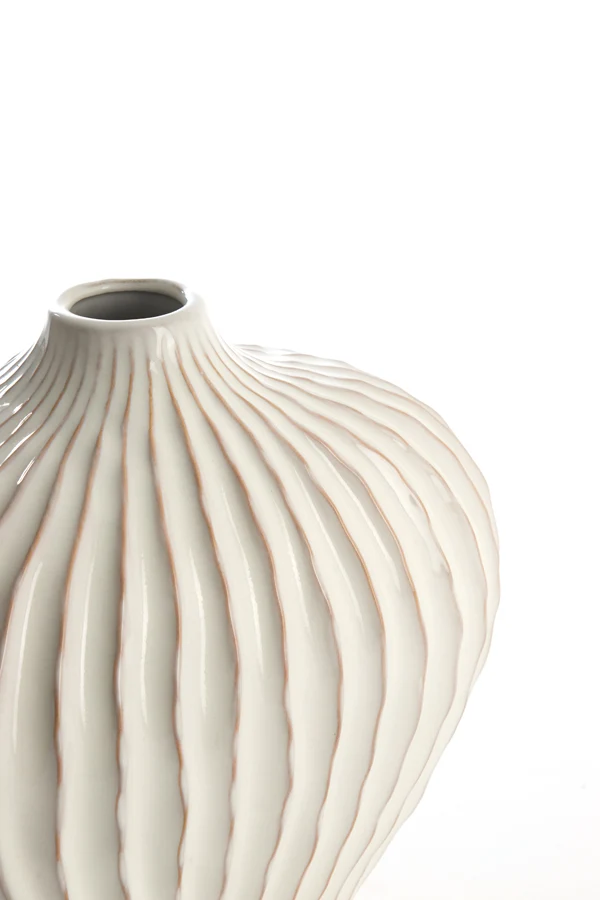 Vase deco 30x16x25 cm LORITO ceramics cream