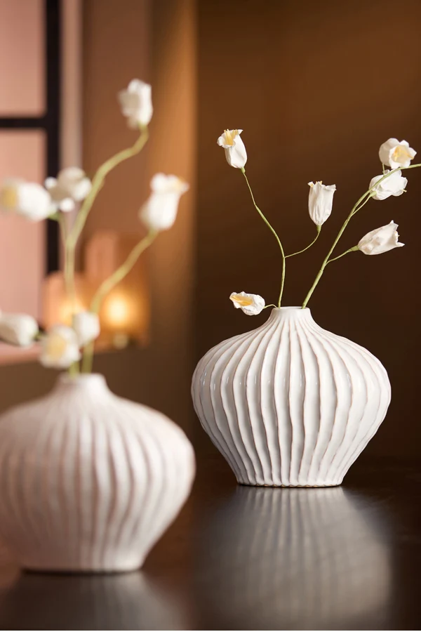 Vase deco 30x16x25 cm LORITO ceramics cream