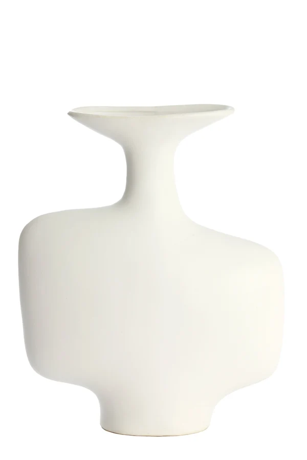 Vase deco 30x10,5x36 cm TROVO ceramics white