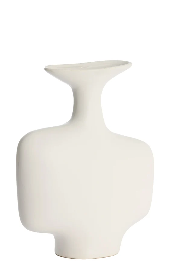 Vase deco 30x10,5x36 cm TROVO ceramics white
