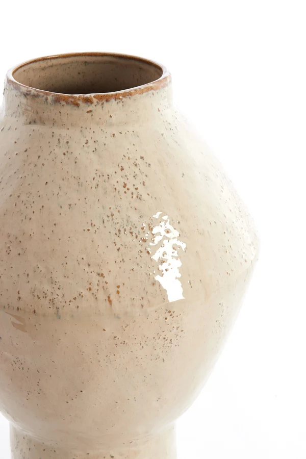 Vase deco 29x41 cm VASORA ceramics shiny taupe