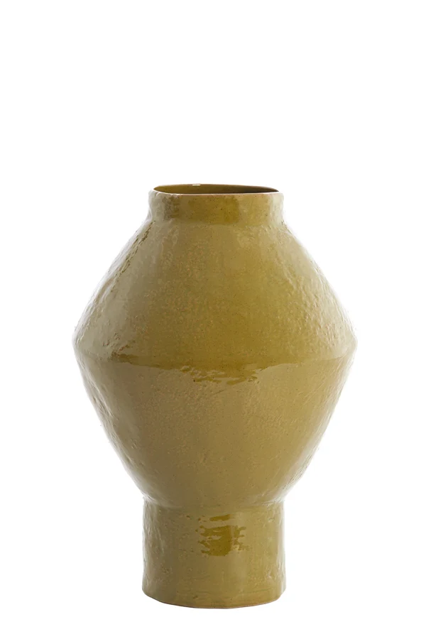 Vase deco 29x41 cm VASORA ceramics shiny olive green