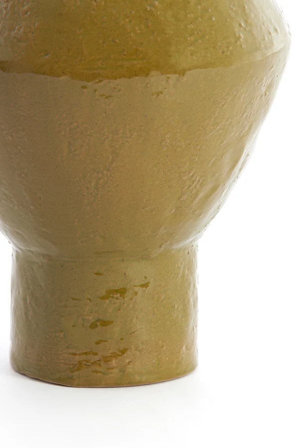 Vase deco 29x41 cm VASORA ceramics shiny olive green