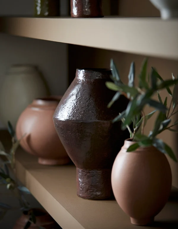 Vase deco 29x41 cm VASORA ceramics matt dark red-brown