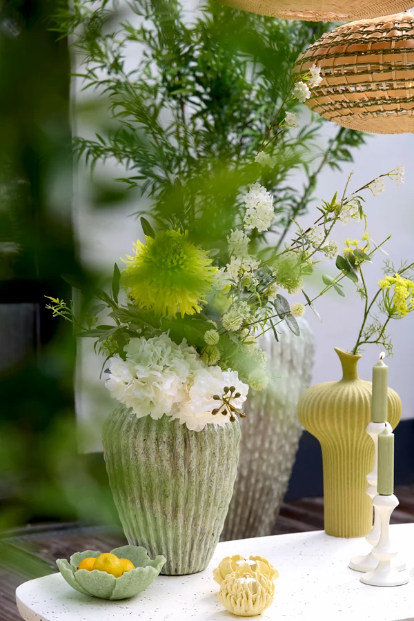Vase deco 29x37 cm CACTI shiny mint green