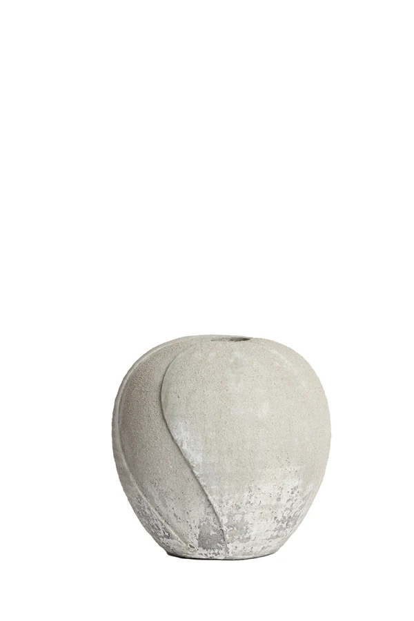 Vase deco 29x29 cm NOLINA ceramics texture grey