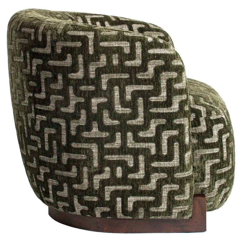 Lounge chair Hannah moss labyrinth fire retardant