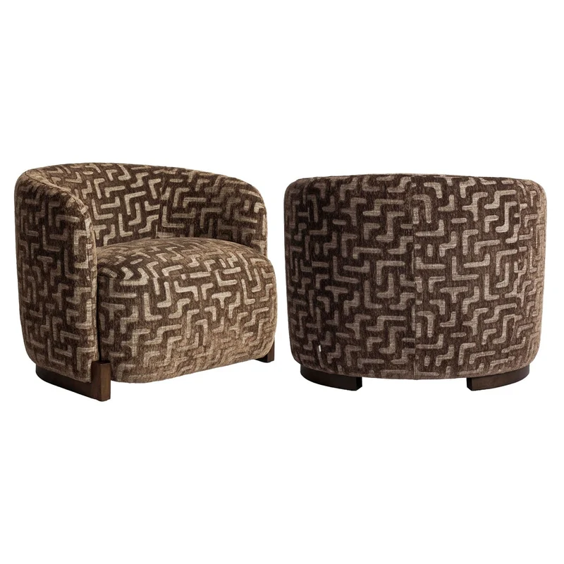 Lounge chair Hannah brown labyrinth fire retardant
