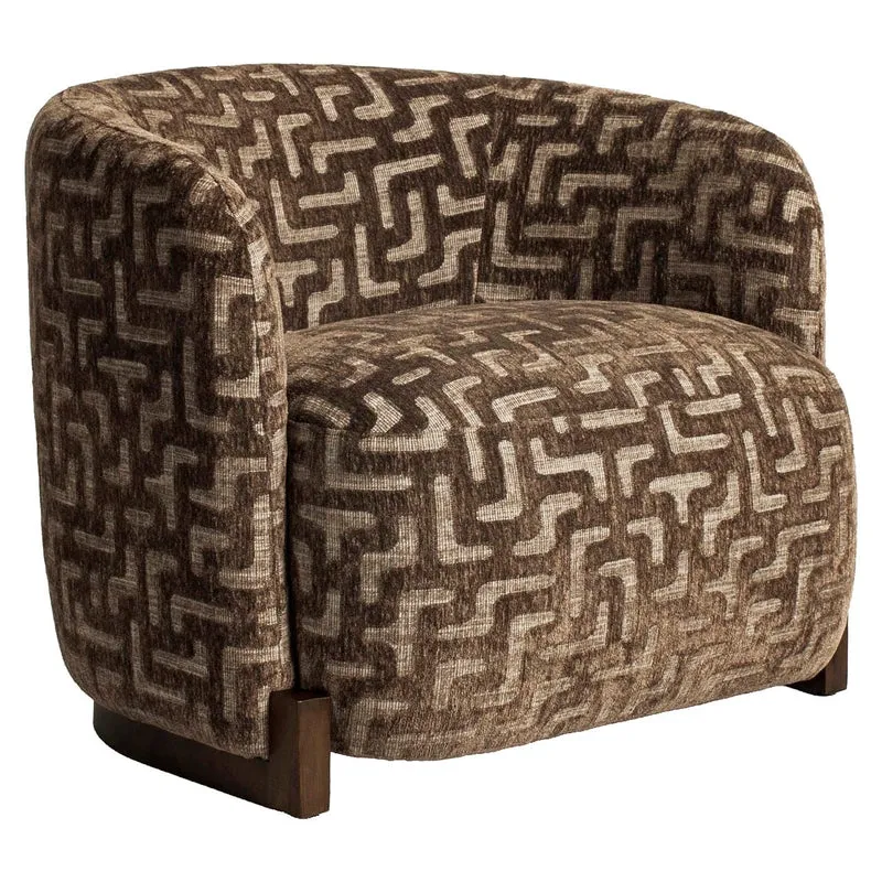 Lounge chair Hannah brown labyrinth fire retardant