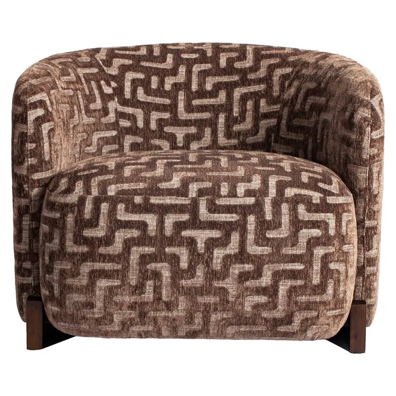 Lounge chair Hannah brown labyrinth fire retardant