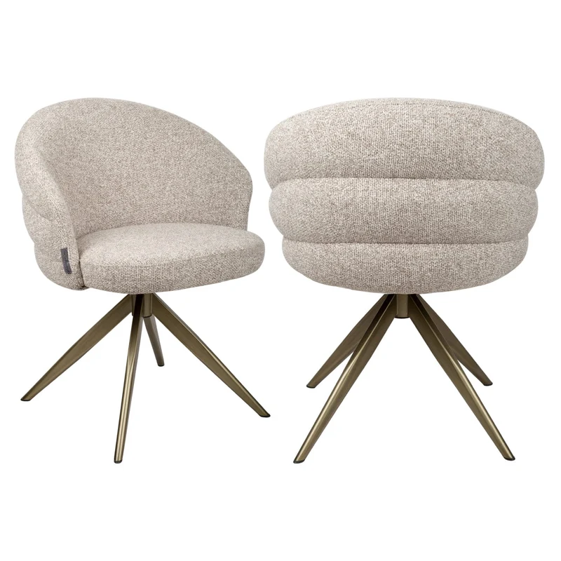Dining chair Zendaya cayenne brown swivel fire retardant
