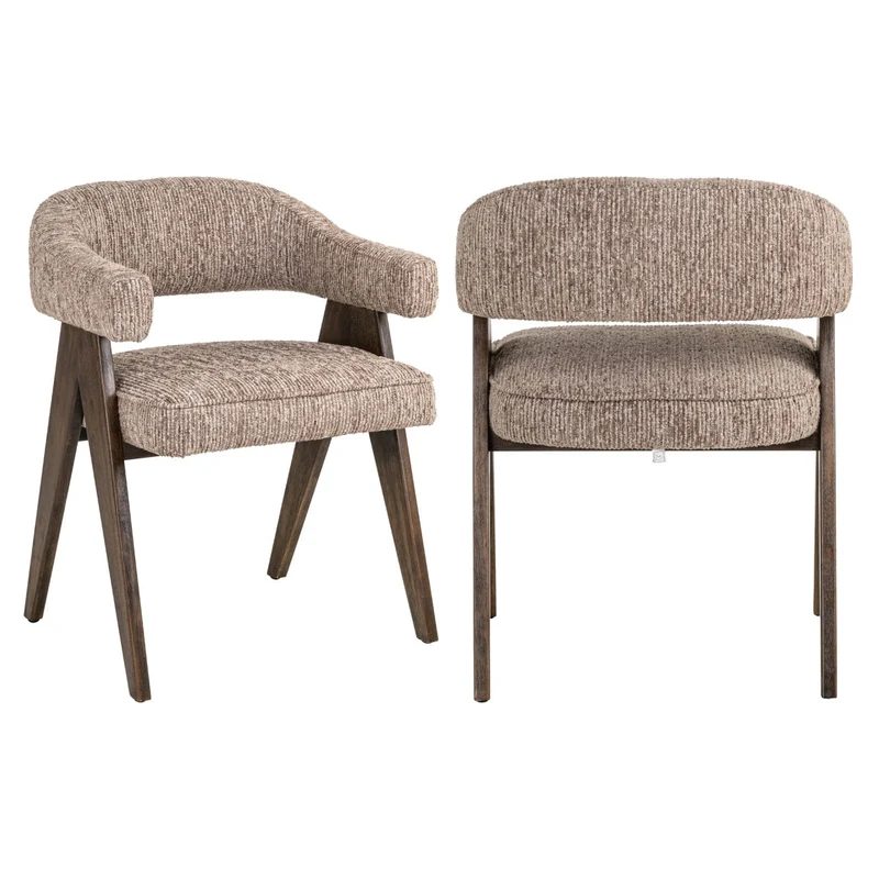 Dining chair Mori mocca linear fire retardant