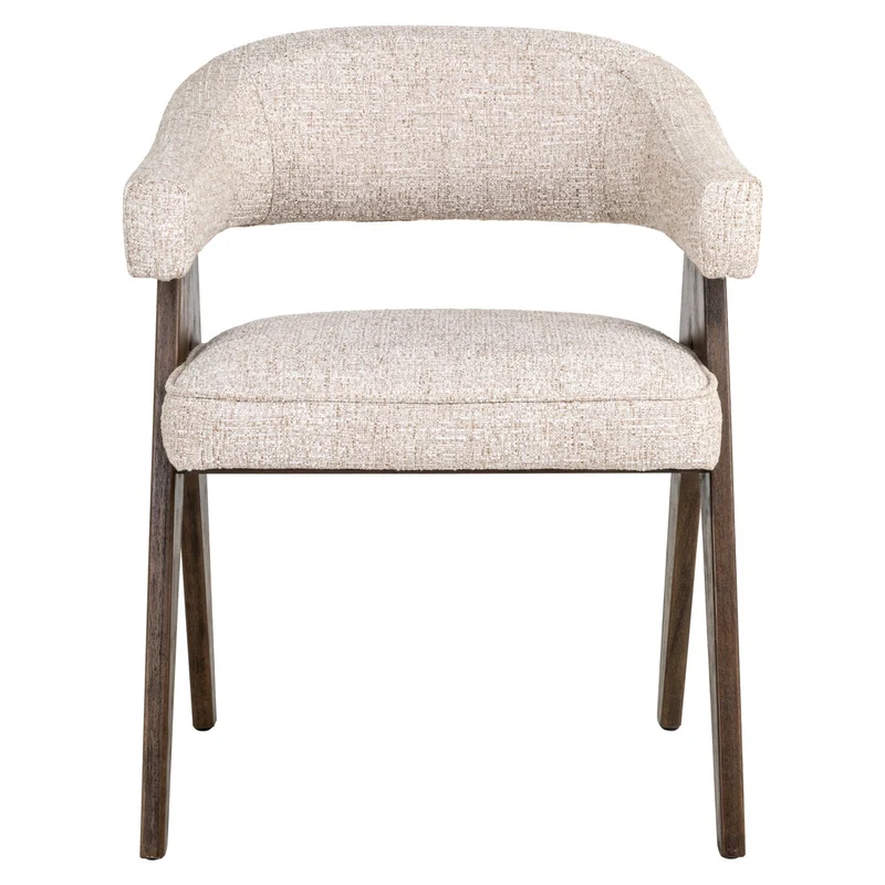 Dining chair Mori cream tweed fire retardant