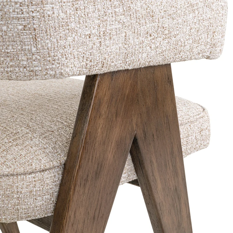 Dining chair Mori cream tweed fire retardant