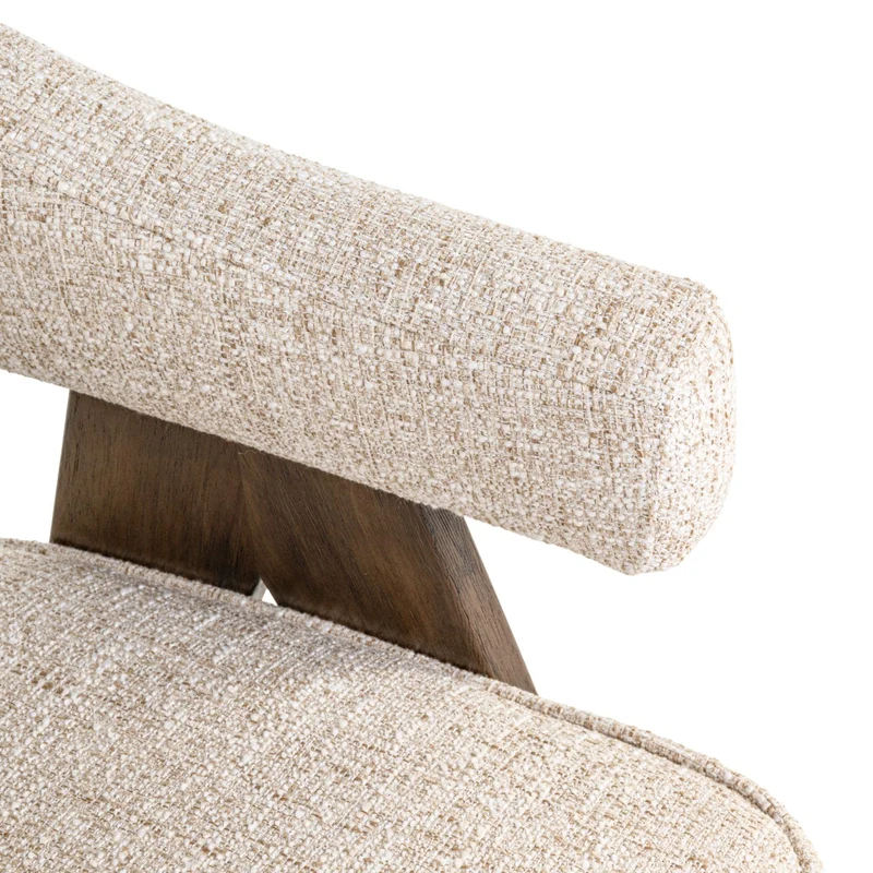 Dining chair Mori cream tweed fire retardant