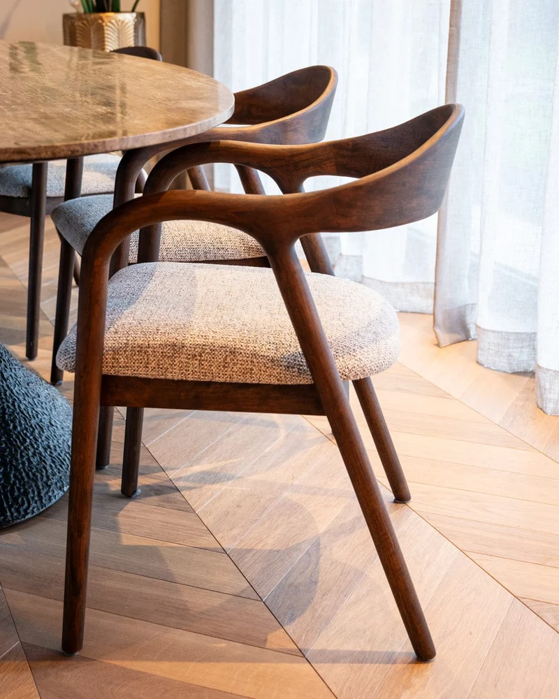 Dining chair Mihara mocca fancy fire retardant