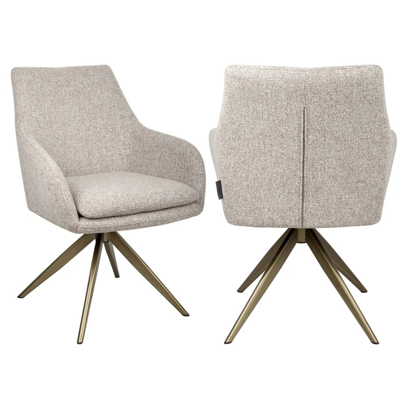 Dining chair Lisonne cayenne brown swivel fire retardant