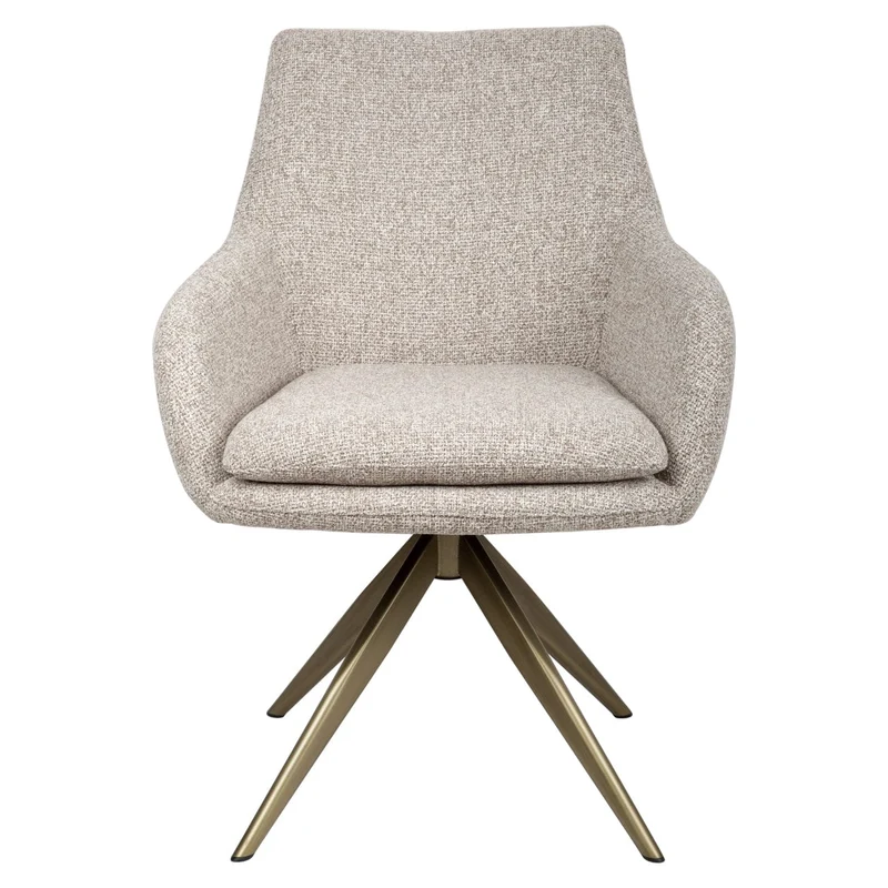 Dining chair Lisonne cayenne brown swivel fire retardant