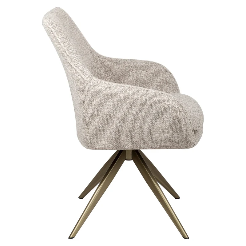 Dining chair Lisonne cayenne brown swivel fire retardant