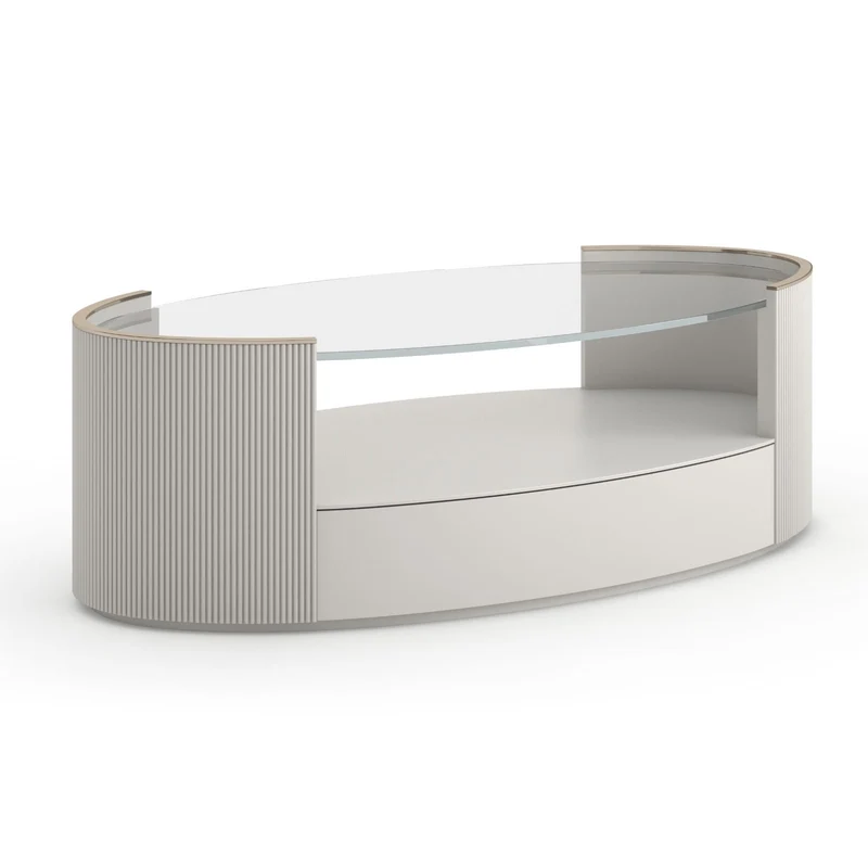 Love Oval Coffee Table in Matte Pearl