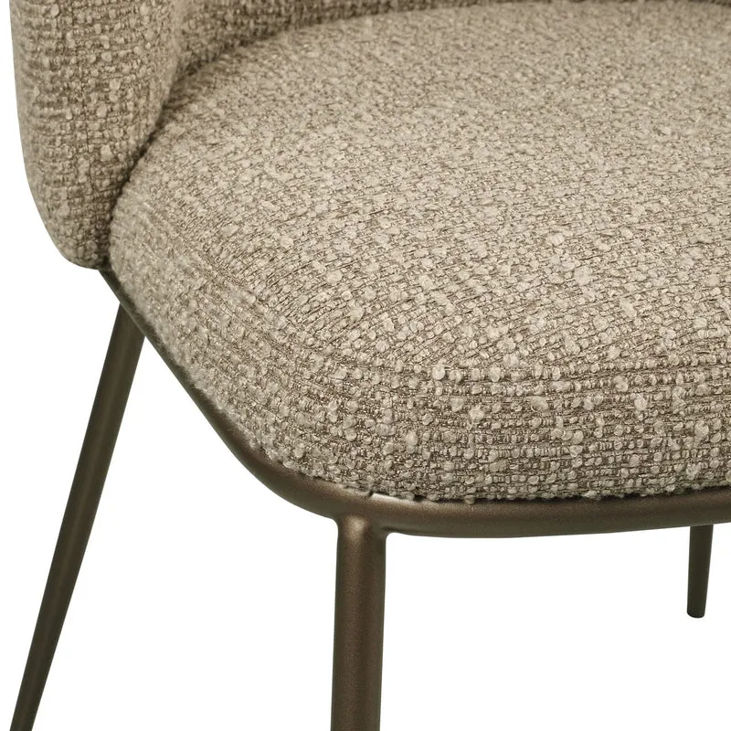 Dining chair Elvi mocca chunky fire retardant (Set of 2)