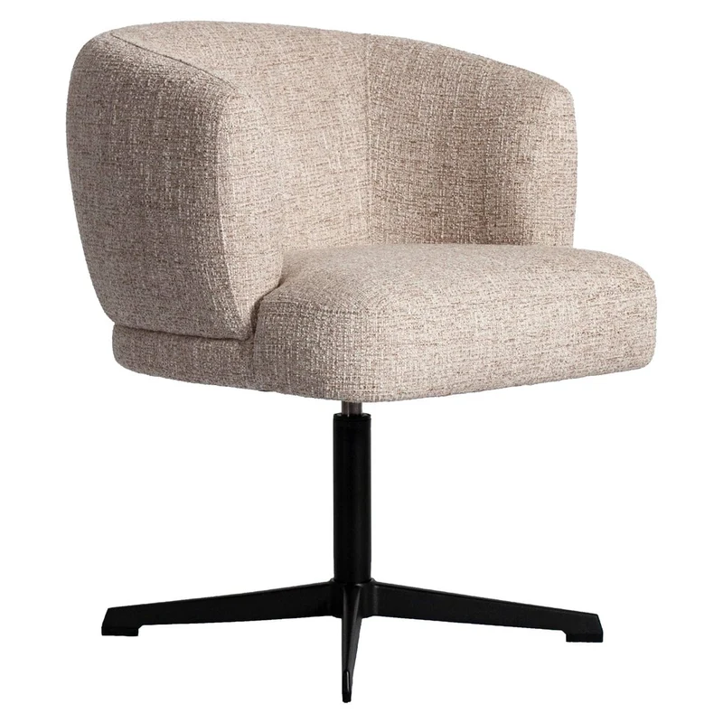 Dining chair Dinan cream tweed fire retardant - swivel