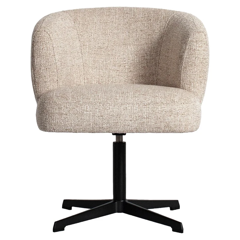 Dining chair Dinan cream tweed fire retardant - swivel