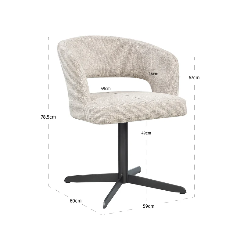 Dining chair Blanca natural fancy fire retardant