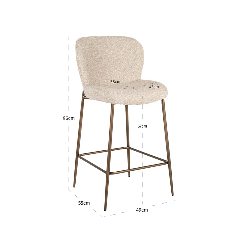 Counter stool Odarby brown tweed fire retardant