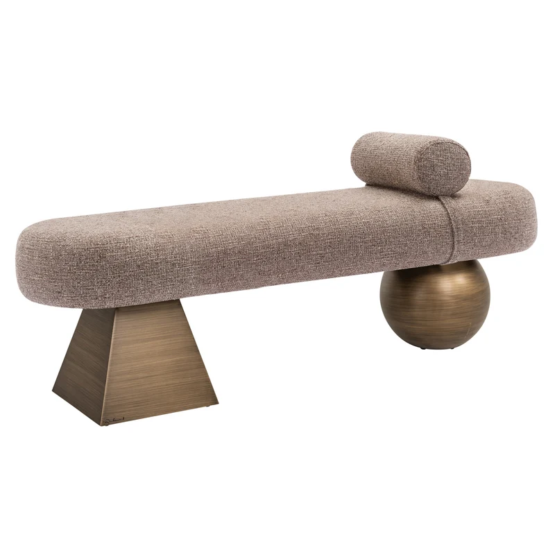 Bench Alexander Jones brown tweed fire retardant (Geneva)