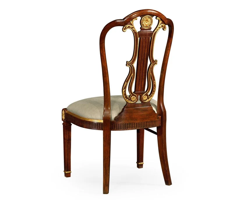 Buckingham Gilded Lyre Back Side Chair in Antwerp