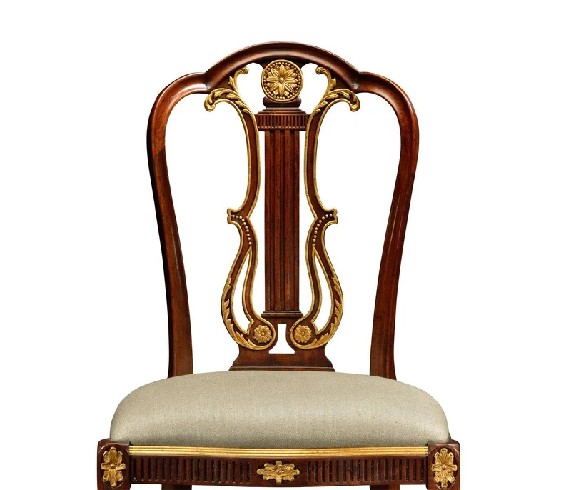 Buckingham Gilded Lyre Back Side Chair in Antwerp