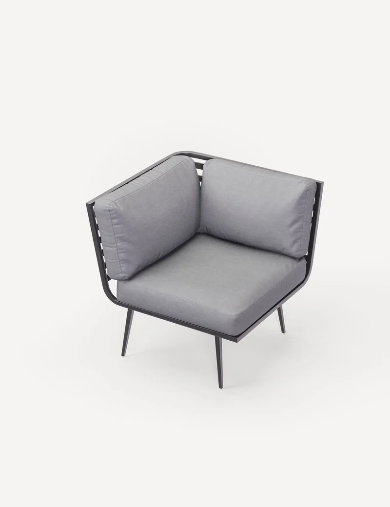 Mayfair Corner Lounging Set with Fire Pit Table and 2 Benches