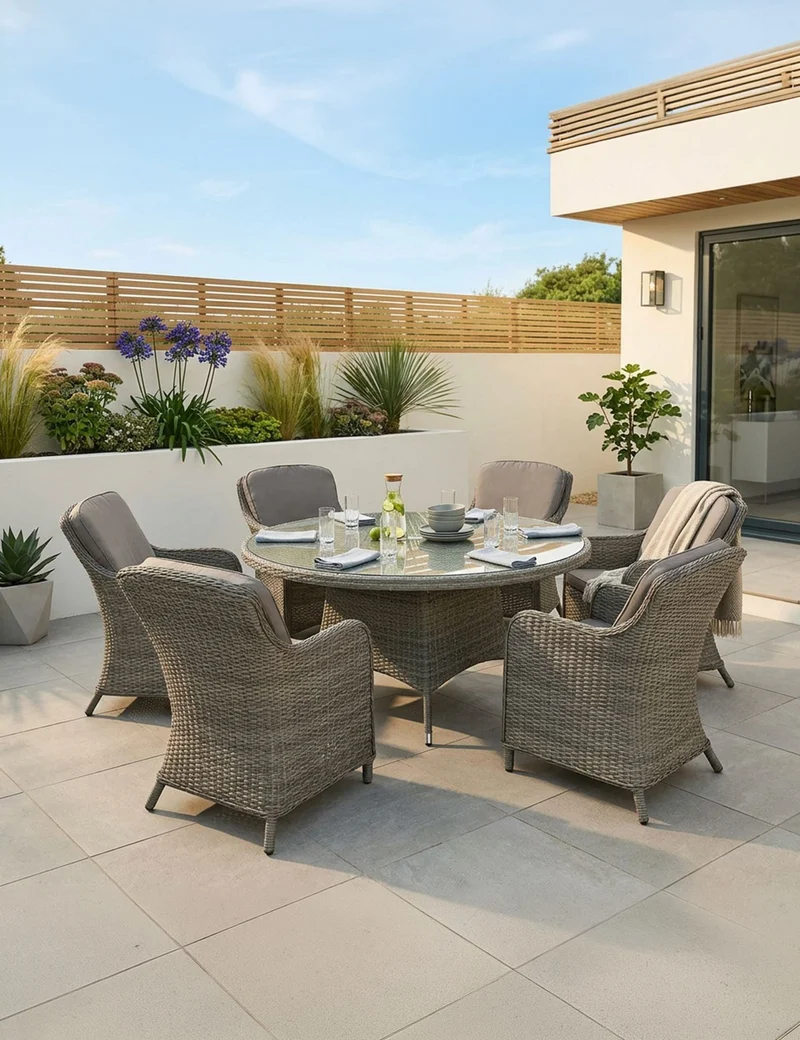 Paris 6 Seater Round Imperial Dining Set
