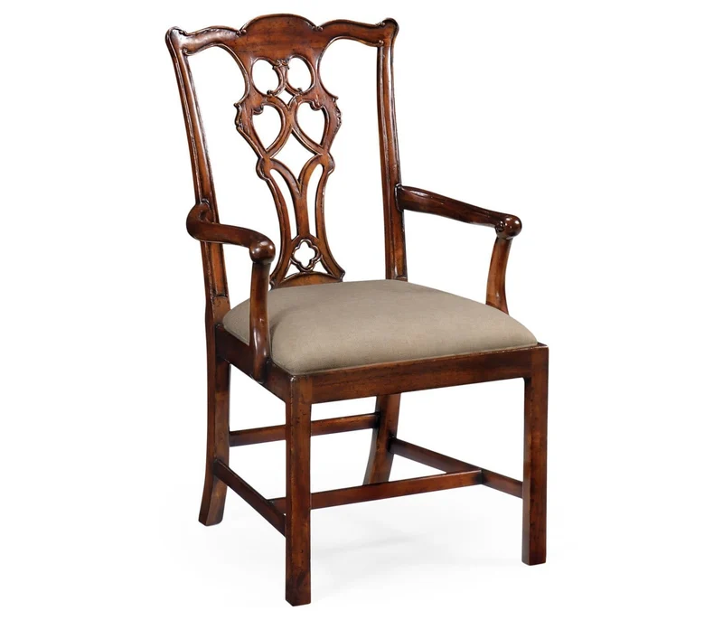 Buckingham Chippendale Antique Mahogany Arm Chair in Antwerp